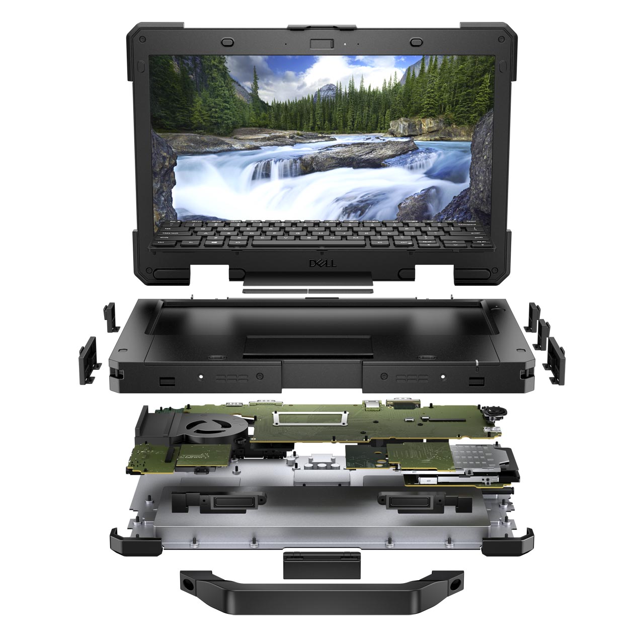 The components of the Dell Latitude 7330 Rugged Extreme  