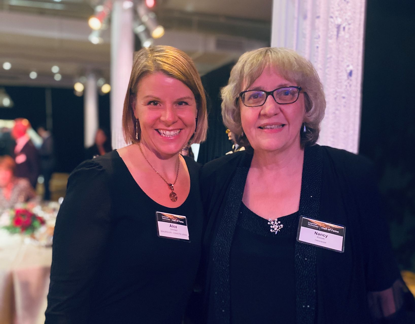 CT Lab Global Media COO Alice Schmaltzl (left) with Nancy Klosek at the CT Hall of Fame Class of 2021 dinner. 