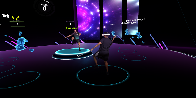 VR Fitness being used for dance workouts
