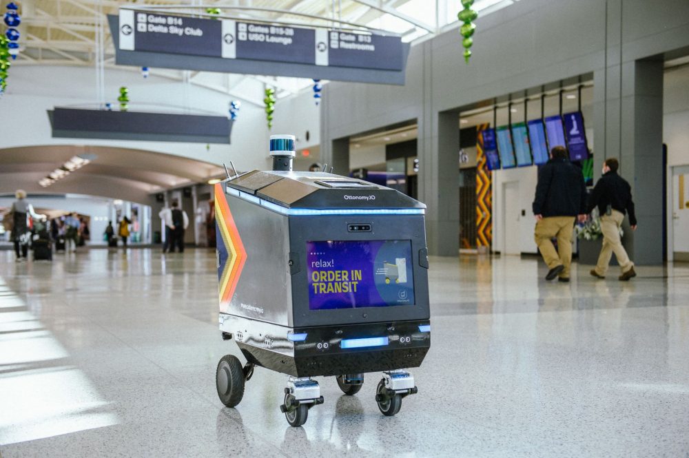 BEVs: Ottobot delivery robot at CVG Airport was shown at CES 2022