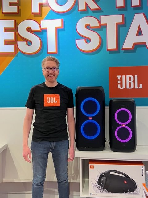 Jamie Feuss, the Director, Retail Store Experience at Harman International at the NYC JBL Store.