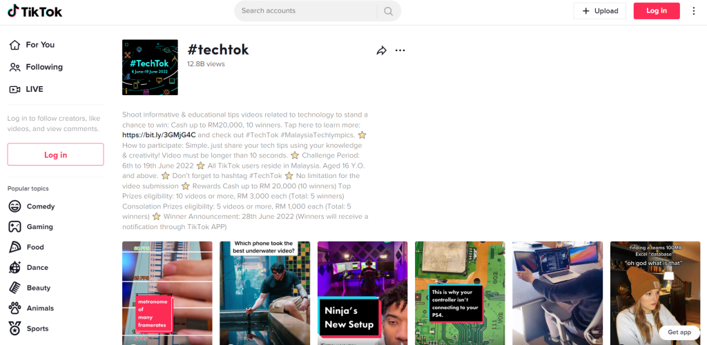 The techtok hashtag is popular on TikTok with over ten billion views.