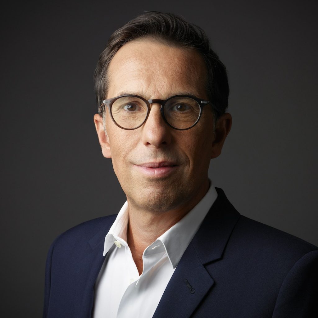 A headshot of L'Oréal CEO Nicolas Hieronimus, who will hold a keynote address on beauty tech.